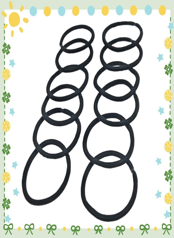 RIKWOG 50 Pcs Black Hair Ties for Thick Straight Curly Hair, 4mm Elastic Hair Bands Ponytail Holders for Girls Women Kids Men - Image 2